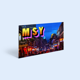 A picture of New Orleans with the letters MSY
